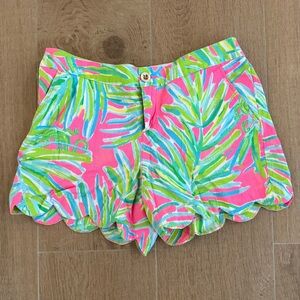 Lilly Pulitzer bright pink and green shorts